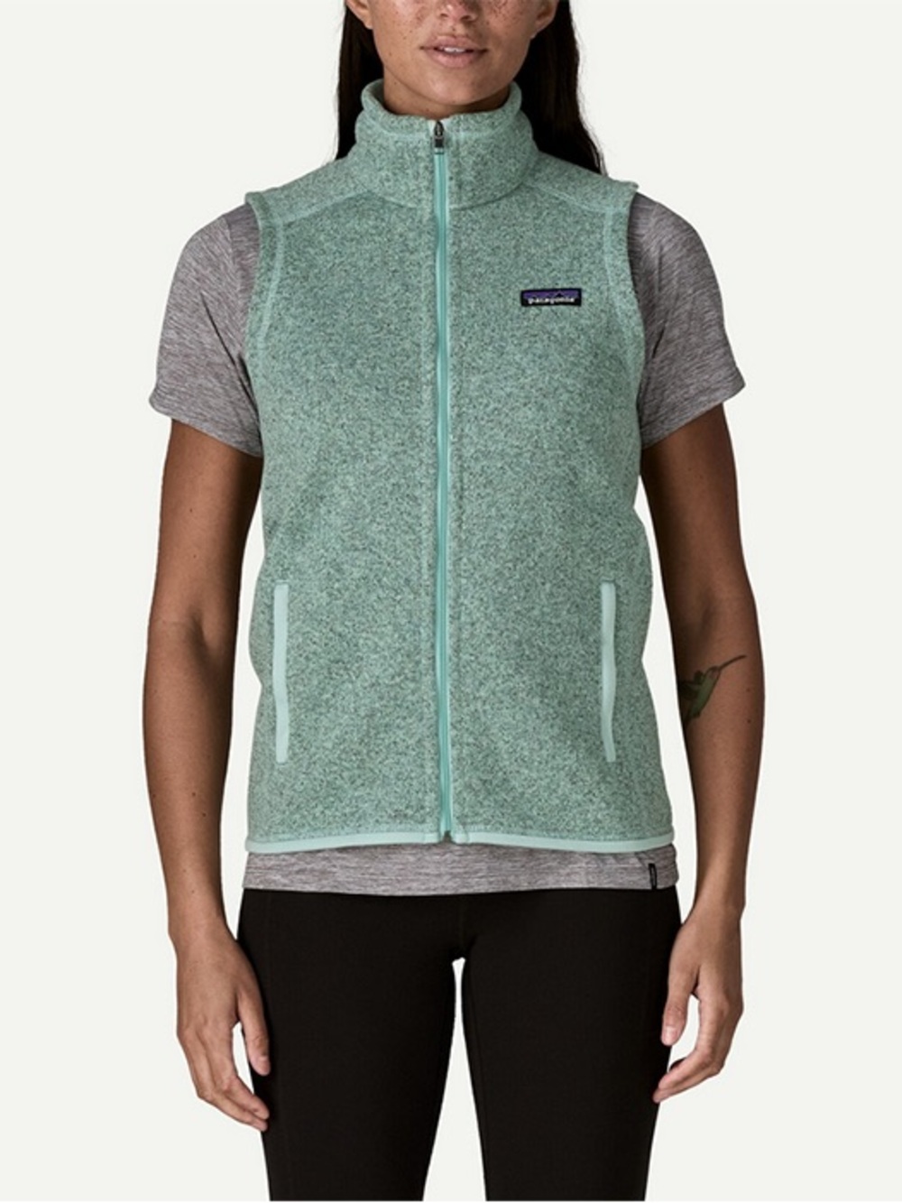 Patagonia Mint Green Full-Zip Fleece Vest